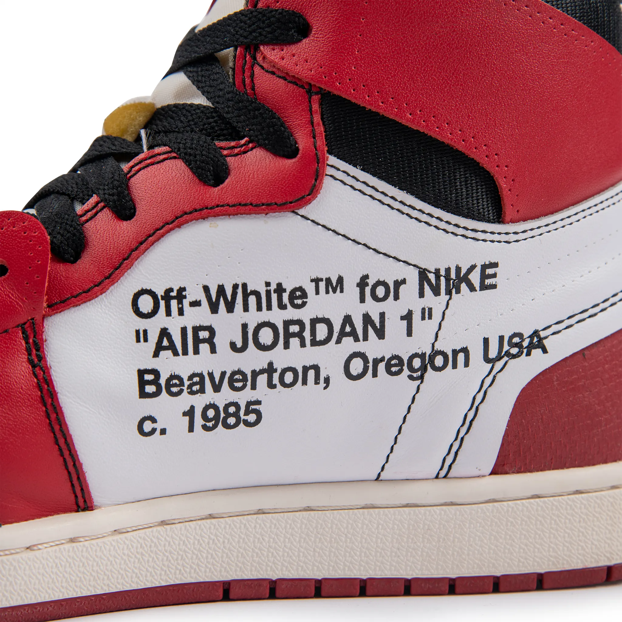 Inside detail view of Preloved - Air Jordan 1 x Off-White 1 Retro High OG Chicago